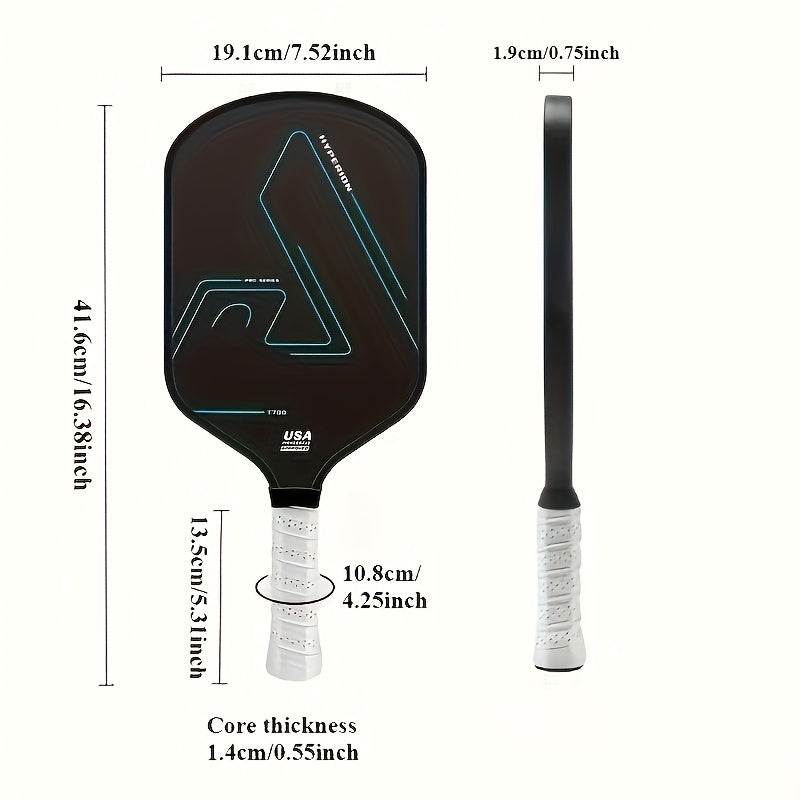 High-Quality Lightweight T700 Carbon Fiber Pickleball Paddle with Fine Grain Matte Surface for Strong Spin Control, Available in Multiple Colors - Ideal for Beginners and Advanced Players