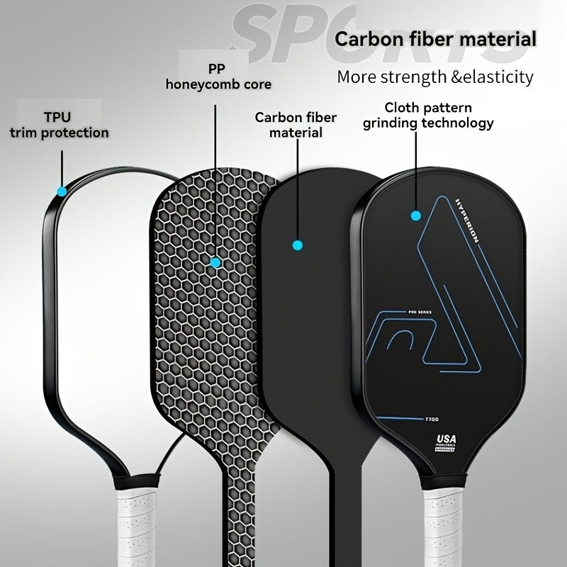 High-Quality Lightweight T700 Carbon Fiber Pickleball Paddle with Fine Grain Matte Surface for Strong Spin Control, Available in Multiple Colors - Ideal for Beginners and Advanced Players