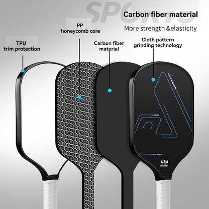 High-Quality Lightweight T700 Carbon Fiber Pickleball Paddle with Fine Grain Matte Surface for Strong Spin Control, Available in Multiple Colors - Ideal for Beginners and Advanced Players